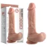 Dual Density - iminapaga, munanditega naturaalne dildo - 20 cm (naha toon)