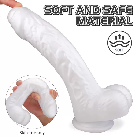 Sex HD Martin - realistlik dildo munanditega iminapaga - valge