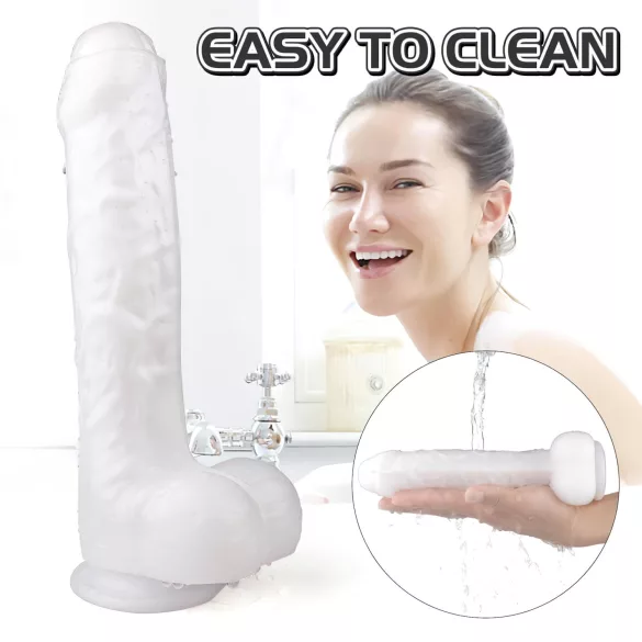 Sex HD Martin - realistlik dildo munanditega iminapaga - valge