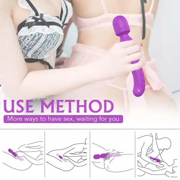 Sex HD Iris - soojendav kahe mootoriga vibraator-massaaž - lilla