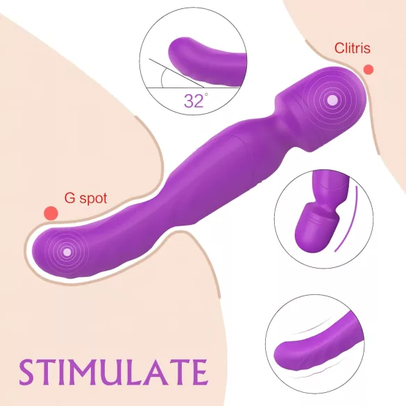 Sex HD Iris - soojendav kahe mootoriga vibraator-massaaž - lilla