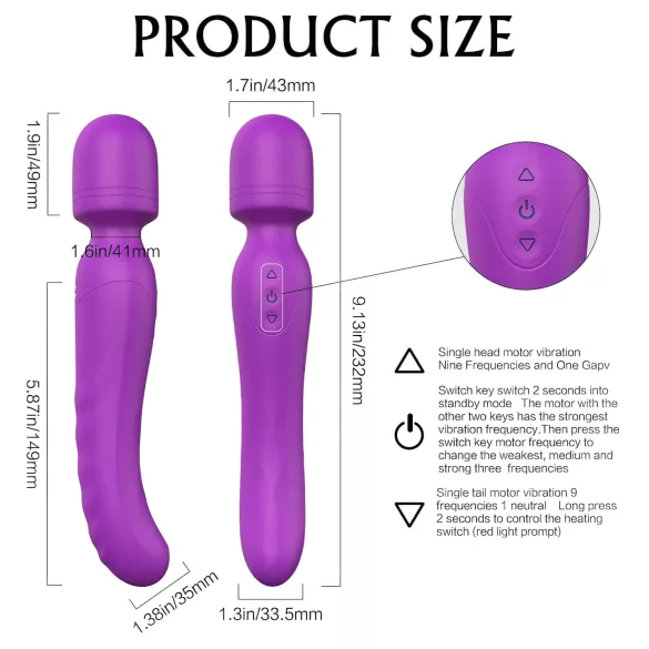 Sex HD Iris - soojendav kahe mootoriga vibraator-massaaž - lilla