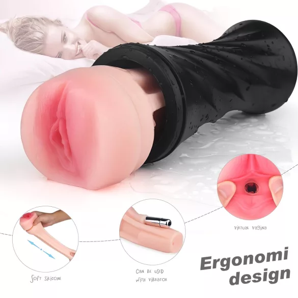 Sex HD Marcus - elutruu kunsttupega tasku­masturbaator (must-naturaalne)