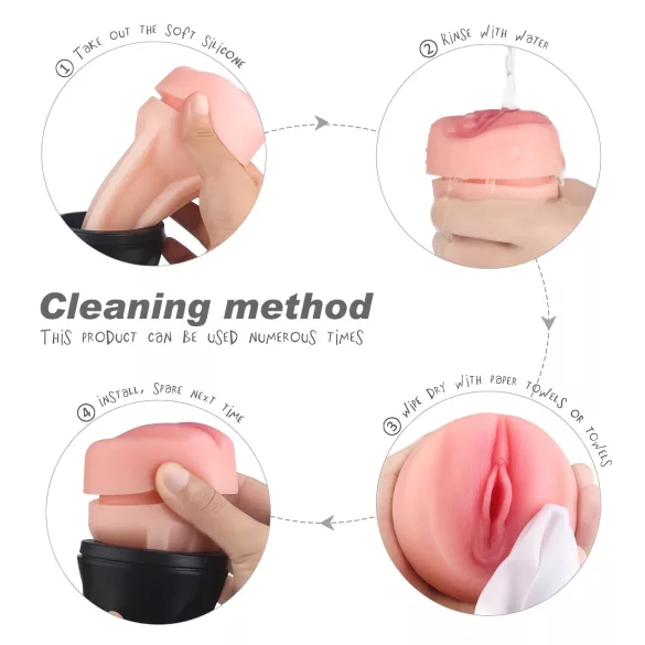 Sex HD Marcus - elutruu kunsttupega tasku­masturbaator (must-naturaalne)