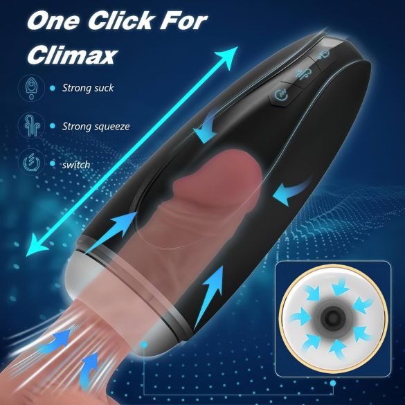 Sex HD Hawk - akuga vibreeriv imemasturbator - must-valge