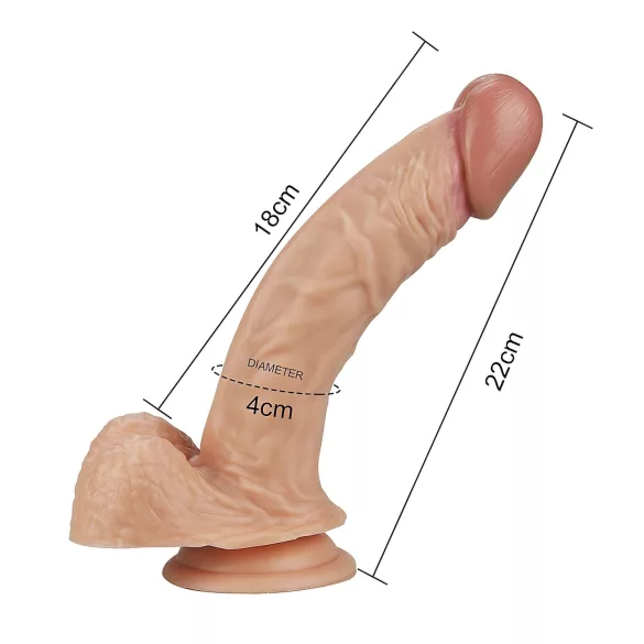 Lovetoy Real Extreme - G-punkti dildo - 21 cm - naturaalne