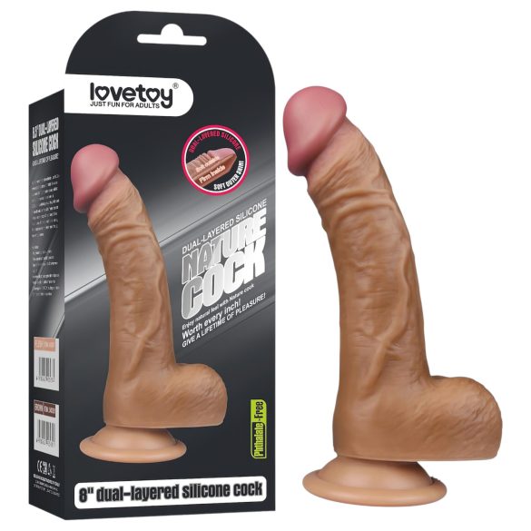 Lovetoy – elutru, kaardus dildo – 22 cm (naturaalne)