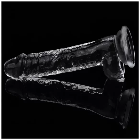 Lovetoy Flawless Clear - iminapaga dildo - 19 cm (läbipaistev)