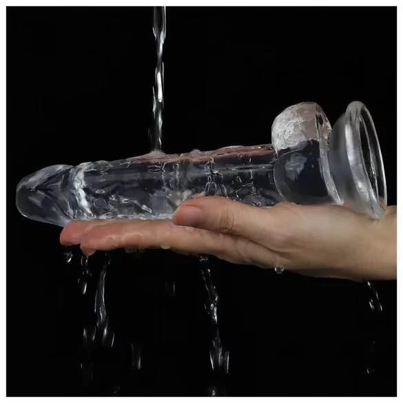 Lovetoy Flawless Clear - iminapaga dildo - 19 cm (läbipaistev)