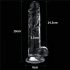 Lovetoy Flawless Clear - iminapaga dildo - 19cm (läbipaistev)