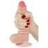 Lovetoy Sliding-Skin - kahekordne dildo - 18cm (naturaalne)