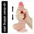 Lovetoy Sliding-Skin - kahekordne dildo - 18cm (naturaalne)