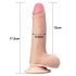 Lovetoy Sliding-Skin - kahekordne dildo - 18cm (naturaalne)