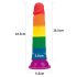 Lovetoy Prider - elutru dildos - 19cm (vikerkaarevärvides)