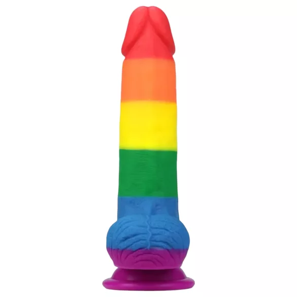 Lovetoy Prider - realistlik munanditega dildo - 20cm vikerkaar