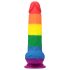 Lovetoy Prider - elutru munanditega dildo - 20cm (vikerkaar)