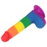 Lovetoy Prider - elutru munanditega dildo - 20cm (vikerkaar)