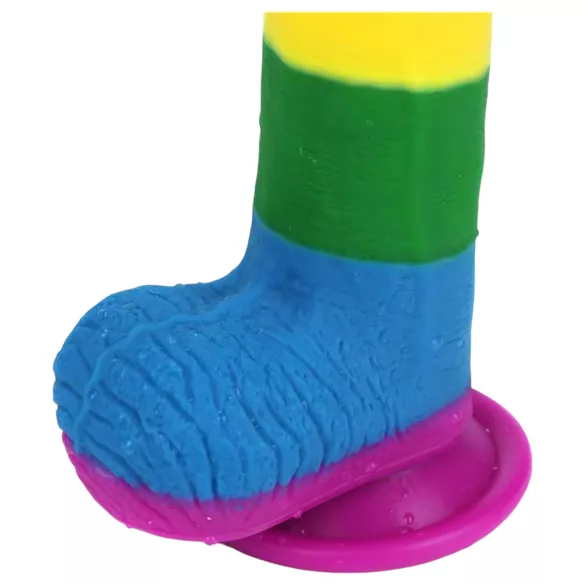 Lovetoy Prider - realistlik munanditega dildo - 20cm vikerkaar