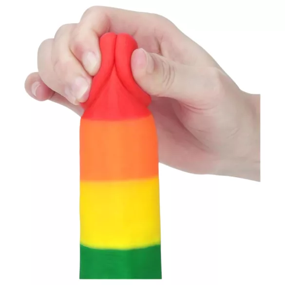 Lovetoy Prider - realistlik munanditega dildo - 20cm vikerkaar