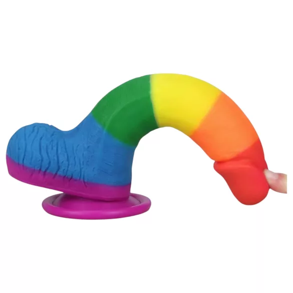 Lovetoy Prider - realistlik munanditega dildo - 20cm vikerkaar