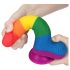 Lovetoy Prider - elutru munanditega dildo - 20cm (vikerkaar)