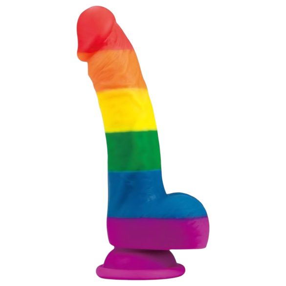 Lovetoy Prider - elutruu silikoonist dildo - 19cm (vikerkaar)