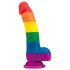 Lovetoy Prider - elutruu silikoonist dildo - 19cm (vikerkaar)