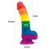 Lovetoy Prider - elutruu silikoonist dildo - 19cm (vikerkaar)