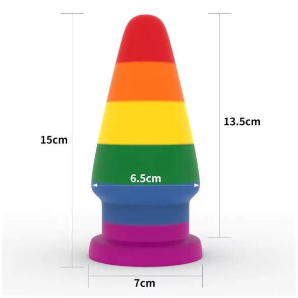Lovetoy Prider - anaalipistik laiendaja - 15 cm - vikerkaarevärviline
