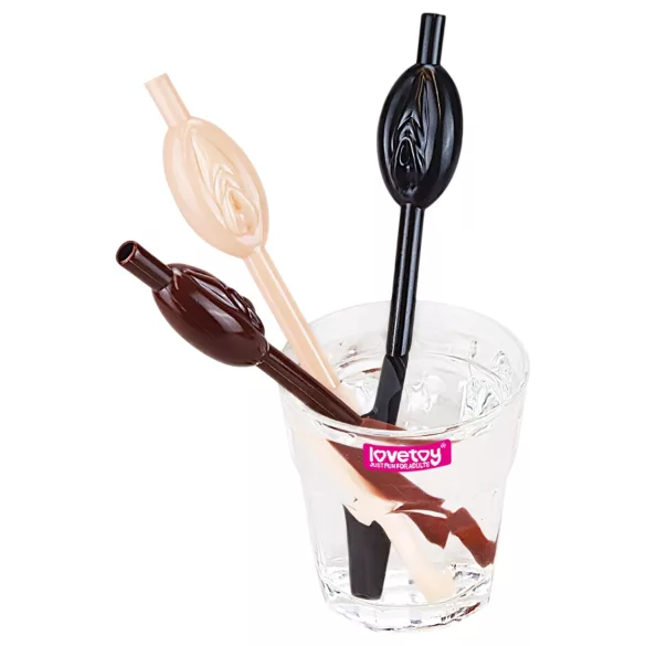 Lovetoy - peenisekujuline joogikõrs - naturaalne/pruun/must