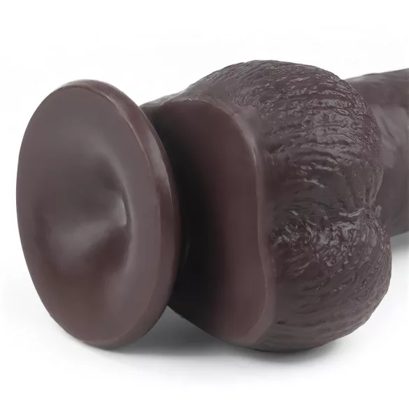 Lovetoy Sliding-Skin - realistlik kahekihiline dildo - 23 cm - pruun