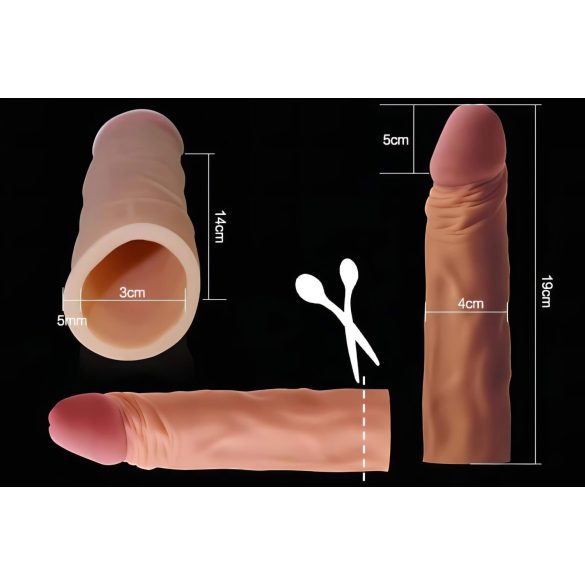Lovetoy Pleasure X-tender - peenisemansett - 19 cm - naturaalne