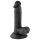Mr. Rude - iminapsisega, munanditega elutruu dildo - 17cm (must)