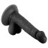 Mr. Rude - iminapsisega, munanditega elutruu dildo - 17cm (must)