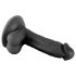 Mr. Rude - iminapsisega, munanditega elutruu dildo - 17cm (must)
