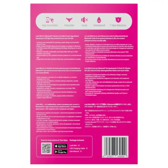 LOVENSE Lush Mini - nutikas vibreeriv muna (roosa)