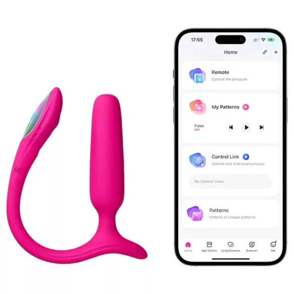 Lovense Lush Anal - rakendusega juhitav anaalvibraator, LED-valgustusega - roosa