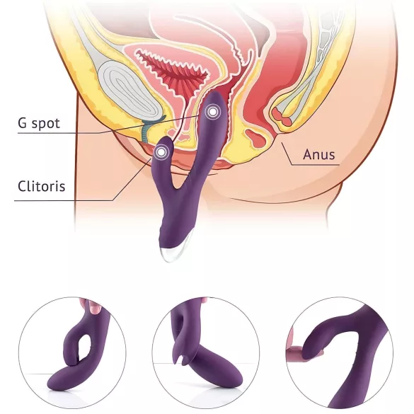 Tracy's Dog - jänesevibraator - veekindel, kliitoristimulaator - lilla