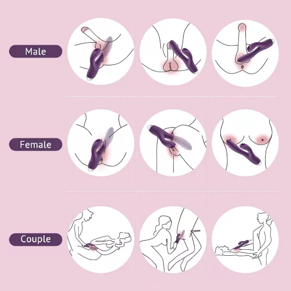 Tracy's Dog - jänesevibraator - veekindel, kliitoristimulaator - lilla