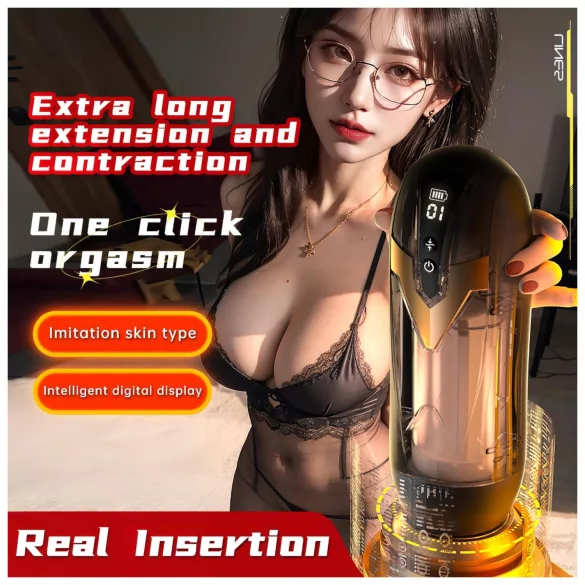 Leopard - automaatne masturbaator - must