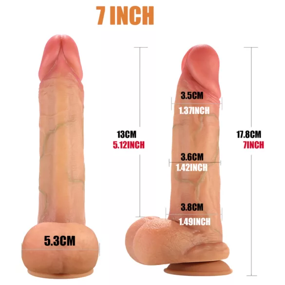 FeelSkin - üli­realistlik munanditega dildo - naturaalne (18,5 cm)