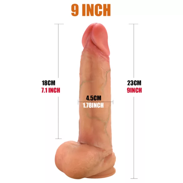 FeelSkin - üli realistlik munanditega dildo - naturaalne (23 cm)