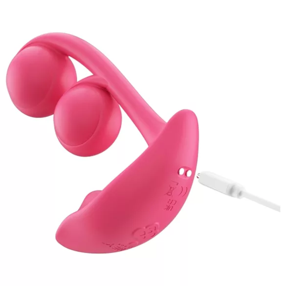 Honey Play Box Melody - rakendusega juhitav pärlitega 2-in-1 vibraator (punane)