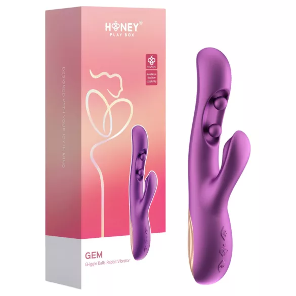 Honey Play Box Gem - rakenduse juhitav pärlitega G-punkti ja kliitori vibraator (lilla)
