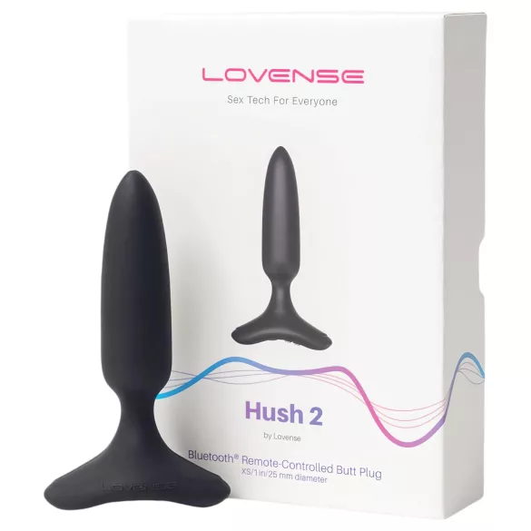 LOVENSE Hush 2 XS - akuga väike anaaldildo (25 mm) - must