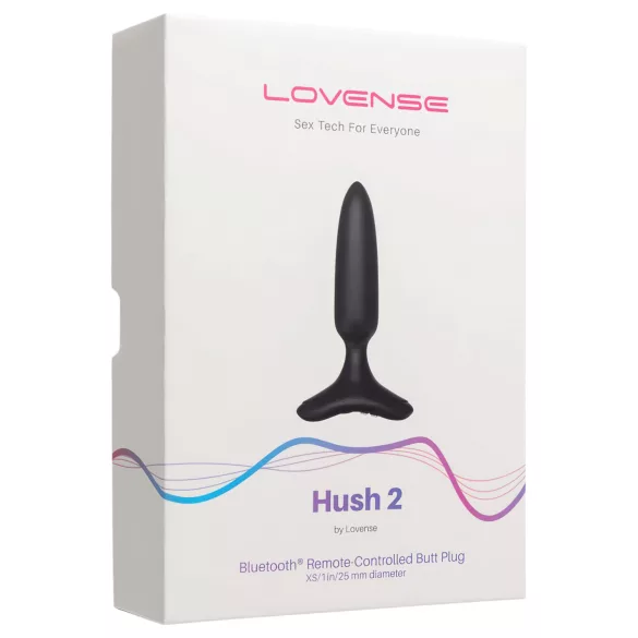 LOVENSE Hush 2 XS - akuga väike anaaldildo (25 mm) - must