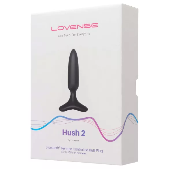 LOVENSE Hush 2 XS - akuga väike anaaldildo (25 mm) - must