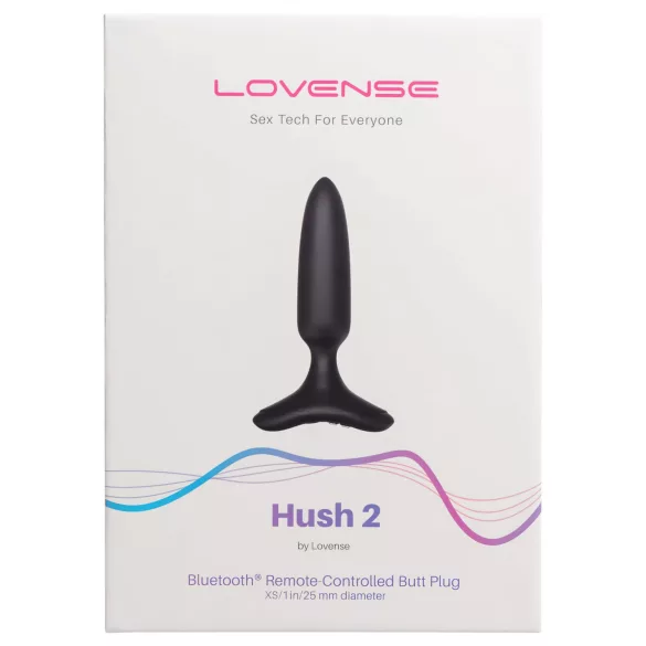 LOVENSE Hush 2 XS - akuga väike anaaldildo (25 mm) - must
