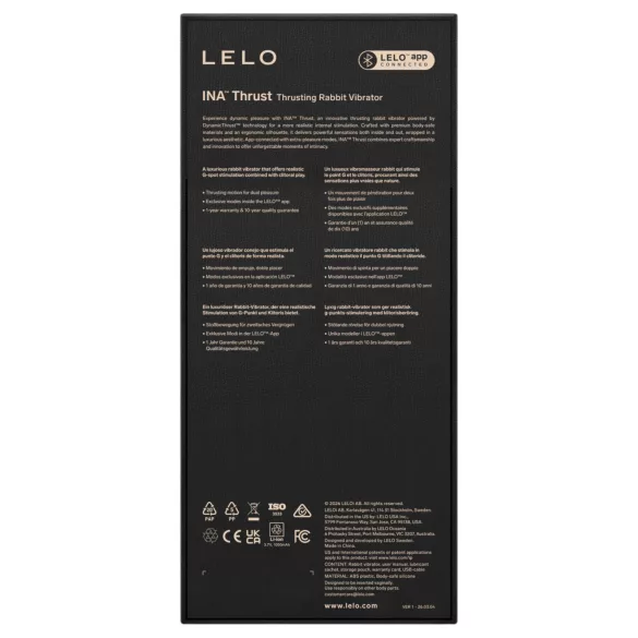 LELO - INA Thrust tõukefunktsiooniga jänkuvibraator (must)