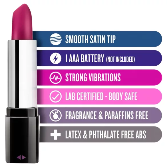 Blush Lipstick Rosé - veekindel huulepulga vibraator - must-roosa